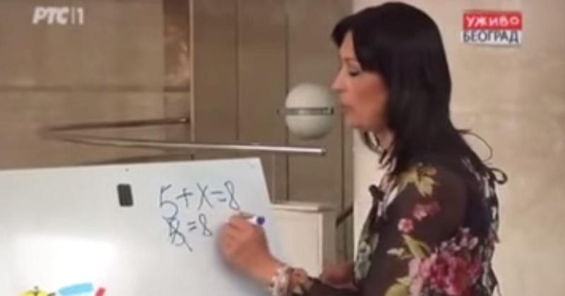 Voditeljica izračunala jednadžbu 5+x=8. Evo što misli koliko je x (VIDEO)