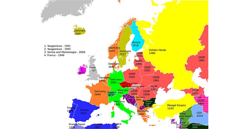 KARTA: Evo kad je svaka europska zemlja posljednji put okupirana