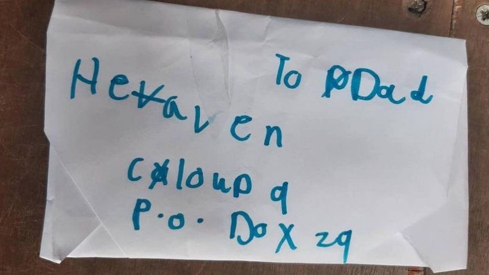 (FOTO) Poštar vratio pismo koje je djevojčica poslala 'tati u raj'