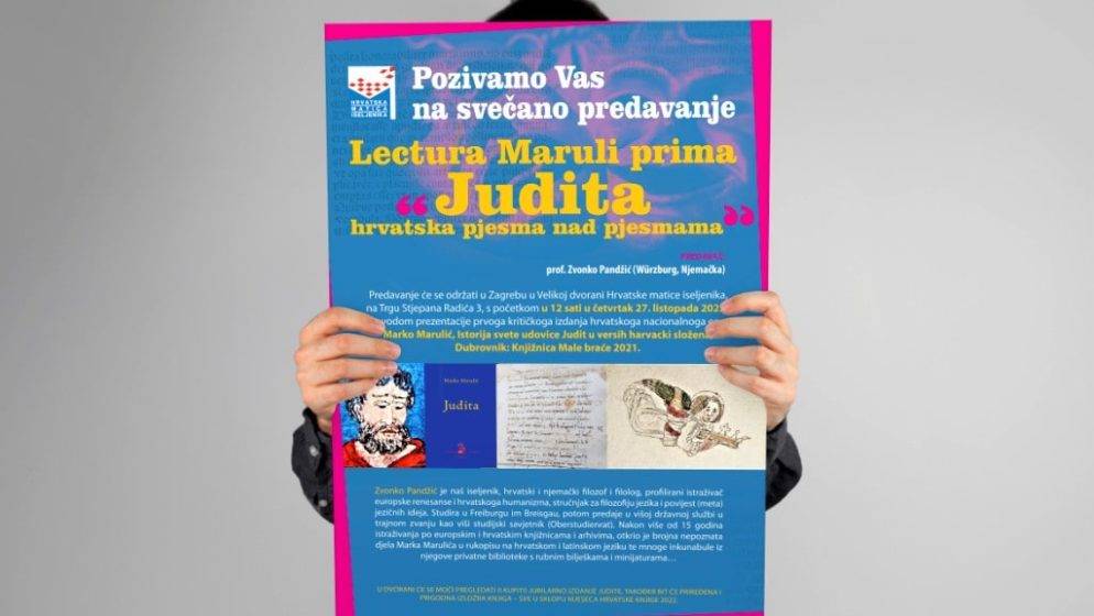Promocija 'Judite' Oca hrvatske književnosti M. Marulića priređivača Zvonika Pandžića iz Njemačke