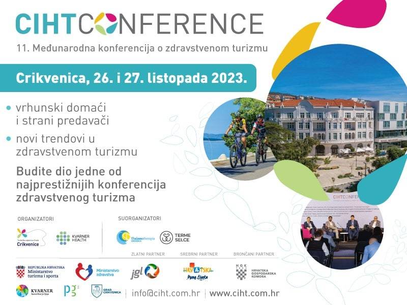 Vrhunski domaći i svjetski stručnjaci iz područja zdravstvenog turizma okupit će se 26. i 27. listopada na 11. Crikvenica International Health Tourism konferenciji 