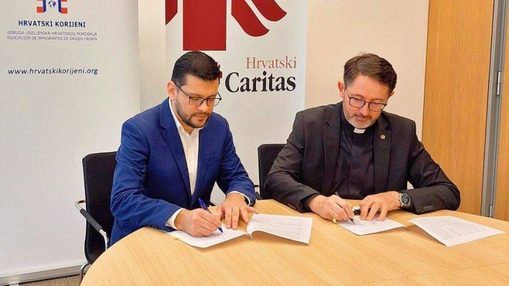 Udruga useljenika hrvatskog podrijetla - Hrvatski korijeni potpisala partnerski ugovor s Hrvatskim Caritasom